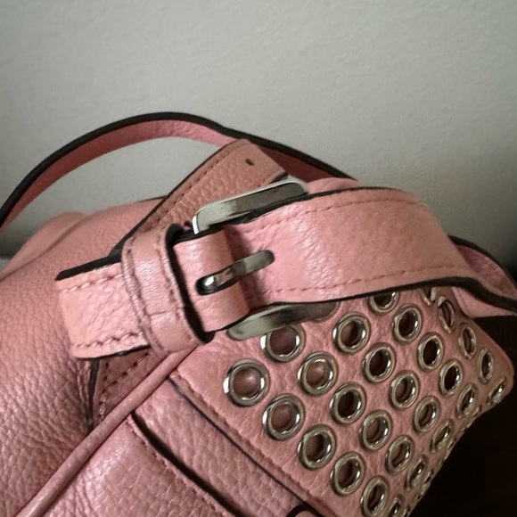 MICHAEL MICHAEL KORS Women's Rhea Zip Medium silver ringed Backpack - pale Pink - Picture 16 of 16